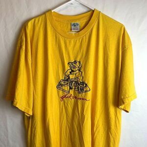 Vintage World Xpress Embroidered Platinum DJ Yellow T-shirt Size 2x-Large